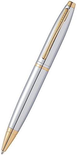 Cross Calais Ballpoint Pen - Chrome and Gold Trim