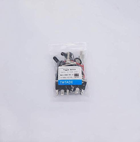 TWTADE 3 Pcs 6 Pin Toggle Rocker Switches ON/ON Latching DPDT Heavy Duty 16A 250VAC with Waterproof Cap