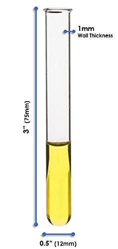 EISCO 5mL Test Tubes - Pack of 48 Borosilicate 3.3 Glass with Superior Heat & Chemical Durability, 3" Tall, 0.5"