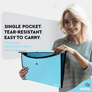 Square Flap Document Holder Blue - Expanding File Folder, A4 Letter Size Reusable Filling Envelopes, Snap Closure Wallet