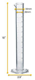 EISCO Graduated Cylinder, 100mL - Class B Tolerance, Octagonal Base, TPX Plastic, Industrial Quality, Autoclavable