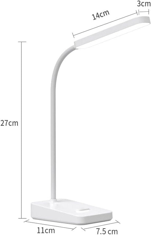 LED Desk Lamp, USB Powered Desk Light, White, Daylight White, with Smartphone Stand Included