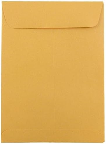 JAM PAPER 5 1/2 x 7 1/2 Open End Catalog Recycled Envelopes, Brown Kraft Manila, 100/Pack