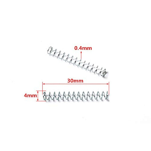 Customized Galvanized Spring Steel Metal Small Coil Pressure Spring, 100Pcs for Ball Pen, Wire Diameter 0.4mm