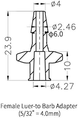 5/32"" 10x BleedZone Female Luer Lock Connector - Hose Barb Fittings PP Polypropylene Hose, Luer Lock Adapter