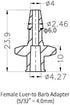 5/32"" 10x BleedZone Female Luer Lock Connector - Hose Barb Fittings PP Polypropylene Hose, Luer Lock Adapter