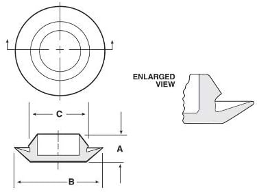 Flush Mount Black Plastic Body and Sheet Metal Hole Plug, 1/4" (0.25 inch), Qty 25