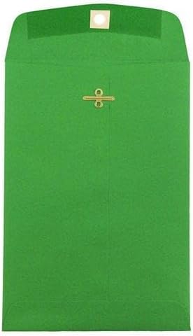 LUXPaper 6 x 9 Open End Envelopes | Clasp | Holiday Green | 80lb. Text | 100 Qty