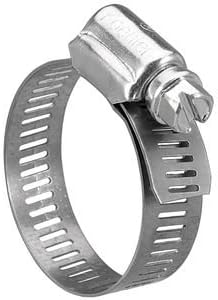 All Stainless Steel Hose Clamp - 1/2" Bandwidth, Pack of 10 Pieces (#5, 3/8" ~ 3/4")
