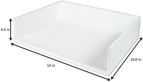 Victor Pure White Desk Tray, 3.3" x 13" x 10.6"