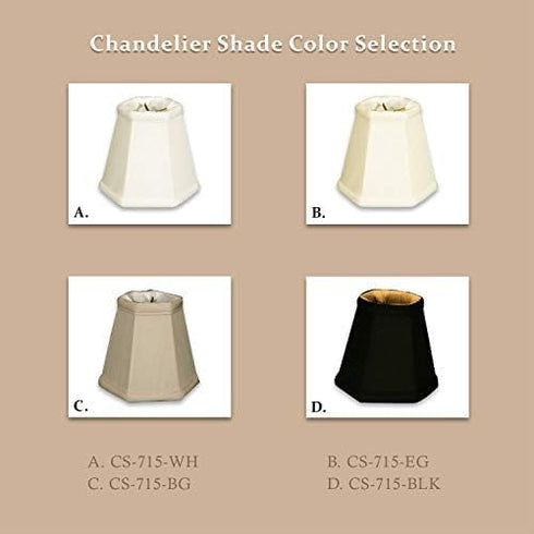 CS-715EG 3 5 4.5, Royal Designs, Inc. Hexagon Chandelier Shade, x x Eggshell