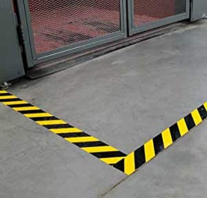Black & Yellow Hazard Safety Floor Tape, 3 inch x 54 feet, Ideal for Walls, Floors, Pipes