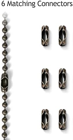 Pull Chain Extension for Ceiling Fans and Light Fixture, 59-inch Long with 6 Matching Connectors (Bronze)