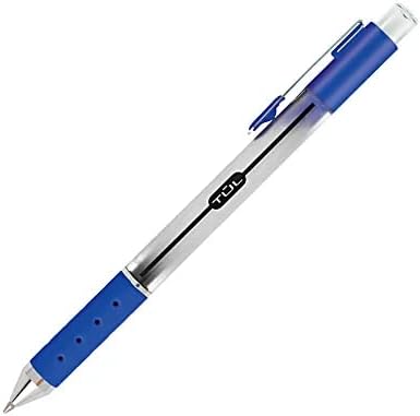 TUL 4-Pack Retractable Gel Pens, Medium Point 0.7 mm, Silver Barrel, Assorted Inks (Blue, Red, Green, Sky Blue)