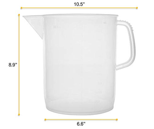 EISCO Measuring Jug, 5000mL (5 Liter) - Polypropylene Plastic, Chemical Resistant, Autoclavable, Large Measuring Cup