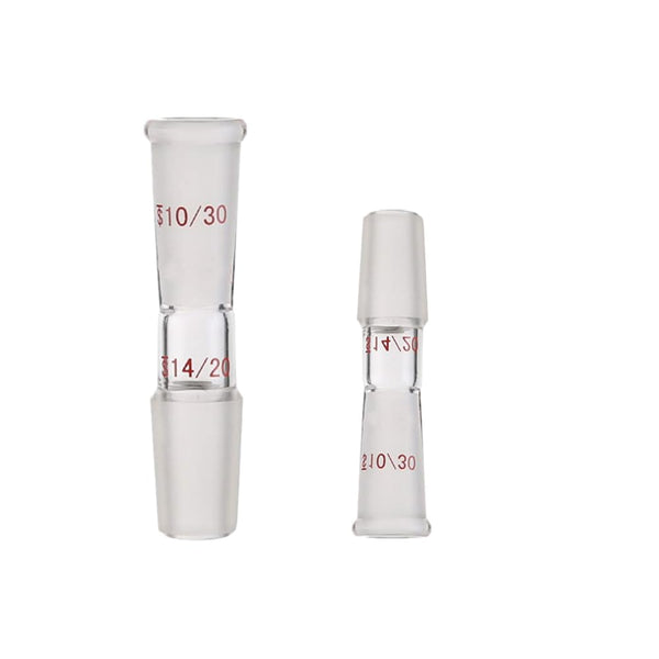 Glass Reducing Connecting Adapter, Borosilicate Glass from 10/30 Outer to 14/20 Inner Glass Joint Connecting Adapter for Laboratory Lab Supply