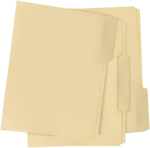 Three Leaf Manila Folder - 12 Pack, 8.5 X 11, 1/3 Cut Tab, Letter Size, Total 12 Count