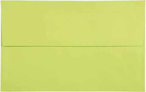 JAM PAPER A10 Colored Invitation Envelopes - 6 x 9 1/2 - Ultra Lime Green - 50/Pack
