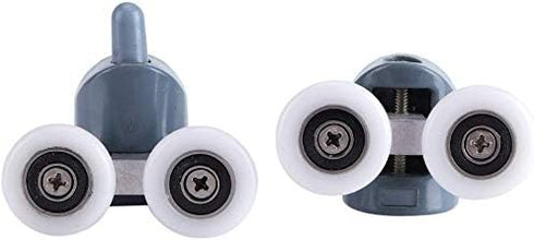 TOPINCN Shower Door Rollers - 8 Pcs Twin Bottom Top Pulleys Wheels Runners Replacement Kit for Bathroom
