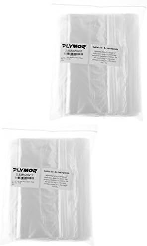 Plymor 10" x 12" Zipper Reclosable Plastic Bags (Pack of 200), 2 Mil