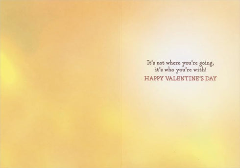 Avanti Press Boy and Girl Riding In Toy Car on Sidewalk Romantic Valentine's Day Card