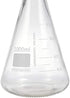 3 Pieces Pastein 1000ml Graduated Narrow Mouth Erlenmeyer Glass Flask Bottle with GL45 Screw Cap (Blue)