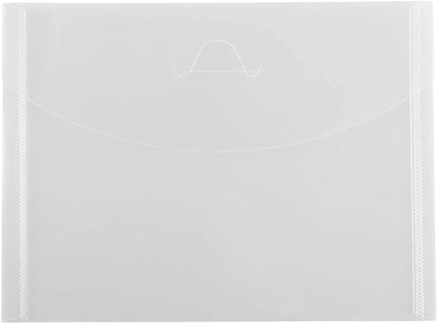 JAM PAPER Plastic Envelopes with Tuck Flap Closure - Clear - 5 1/2 x 7 3/8 - Booklet - 12/Pack