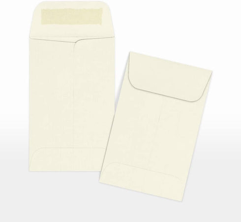 LUXPaper #1 Coin Envelopes | 2 1/4" x 3 1/2" | Natural Linen | 50 Qty, 80lb. Text