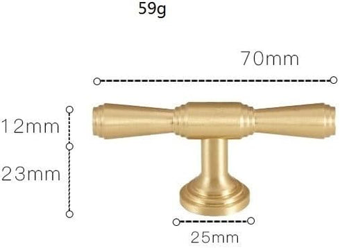 SANCHAKOU 2 Pack Dresser Handles Knobs Wardrobe Door Brass Handle Gold Single Hole Double Hole Bedside Table Cabinet