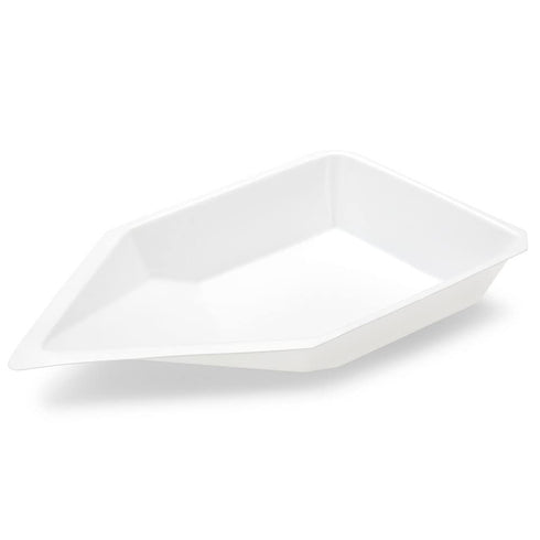 Pour Boat Weighing Dish by Globe Scientific, Bendable Polystyrene, Easy Pour Design, Disposable Scale Trays for