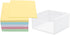 White Memo Holder with 500 Sheets Non-Sticky Colorful Blank Notes, Simple PS Sticky Notes Organizer Notepad Dispenser