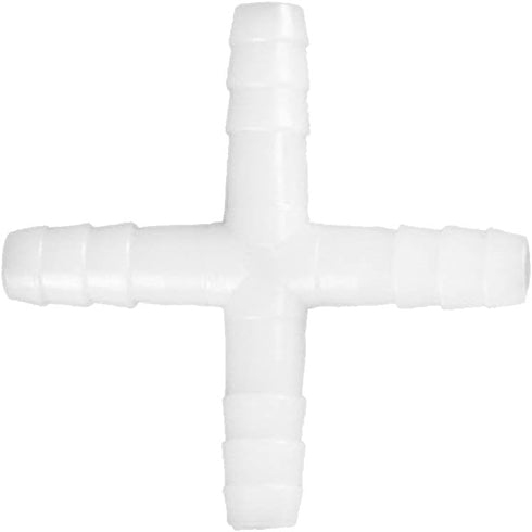 Joywayus 5/16" Plastic Hose Barb Fitting, Barbed Equal 4 Way Pipe Fittings Tube Adapter (Pack of 6)