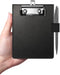 Mini Clipboards 4"x6" - Small Faux Leather Memo Pocket Clipboard with Pen Holder for Receipts & Notepads (Black)