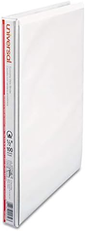 Universal Round Ring Economy Vinyl View Binder, 1/2-Inch Capacity, White (UNV20952PP)