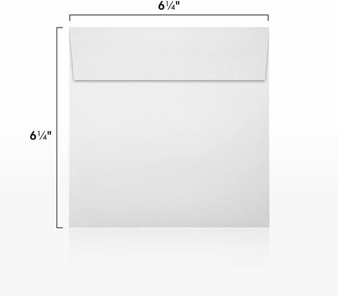 LUXPaper Square Invitation Envelopes, Bright White, 6 1/4" x 6 1/4", 70lb. Text, 250 Qty