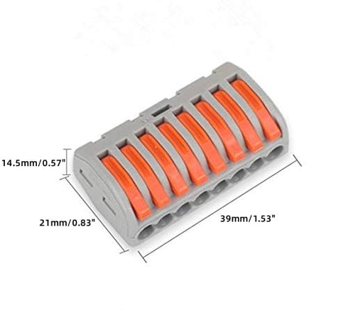 Tie Rod Nut Wire Connector, 8-Port PCT-218 Compact Terminal Cable Connect, 50 Pack