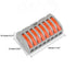Tie Rod Nut Wire Connector, 8-Port PCT-218 Compact Terminal Cable Connect, 50 Pack