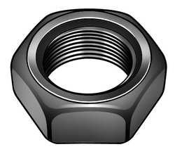 GRAINGER APPROVED 1-3/8"-12 Plain Finish Low Carbon Steel Thin Jam Hex Nuts, 5 pk.