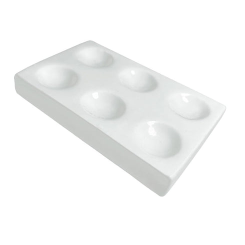 1PC White Porcelain Spot Plate, 6 Wells Laboratory Spotting Reaction Plate for Chemical Testing