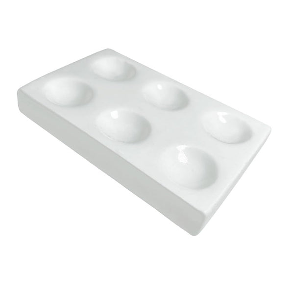 1PC White Porcelain Spot Plate, 6 Wells Laboratory Spotting Reaction Plate for Chemical Testing