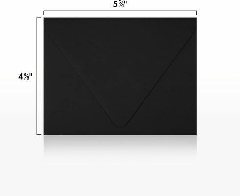 LUXPaper A2 Contour Flap Invitation Envelopes | 4 3/8" x 5 3/4" | Midnight Black | 80lb. Text | 50 Qty by LUXPaper