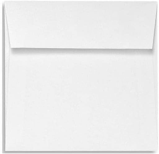 LUXPaper Square Invitation Envelopes | Peel & Press | 7" x 7" | White | 70lb. Text | 50 Qty