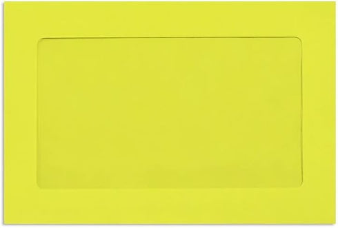 LUXPaper 6 x 9 Full Face Window Envelopes | Citrus Yellow | 80lb. Text | 50 Qty