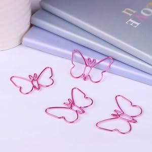Uxsiya Metal Paperclips, 50Pcs Innovative Cute Butterflies Paperclip for School