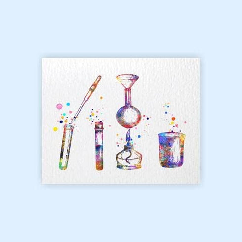 Dignovel Studios 11X14 Unframed Chemical Lab Test Tubes Pipette Art Print, Laboratory Science Biology Decor
