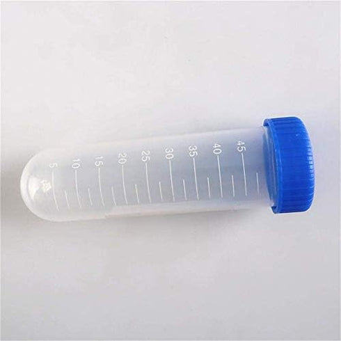 Hilitand 45ml Test Tubes, Transparent Plastic Sample Bottles with Lids for Portable Travel Needle Storage