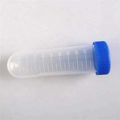 Hilitand 45ml Test Tubes, Transparent Plastic Sample Bottles with Lids for Portable Travel Needle Storage