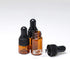 50 Pack 1ml Amber Glass Dropper Vials for Essential Oils, Empty Bottles with Black Screw Cap