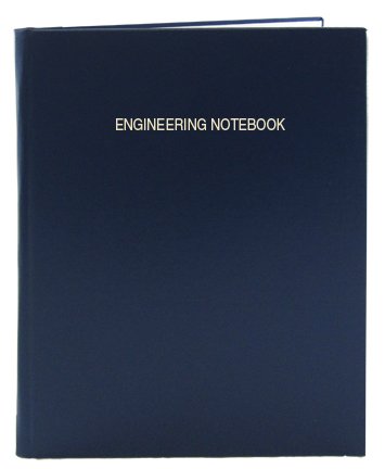 BookFactory Blue Engineering Notebook, 240 Pages, 8 7/8" x 11 1/4", Blue Cover