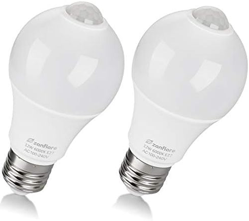 Zanflare Motion Sensor Outdoor Light Bulb, 12W(100W Equivalent), Dusk to Dawn Light